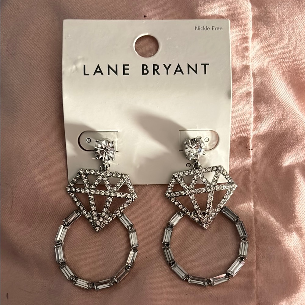 Lane Bryant Silver Diamond Bridal Earrings